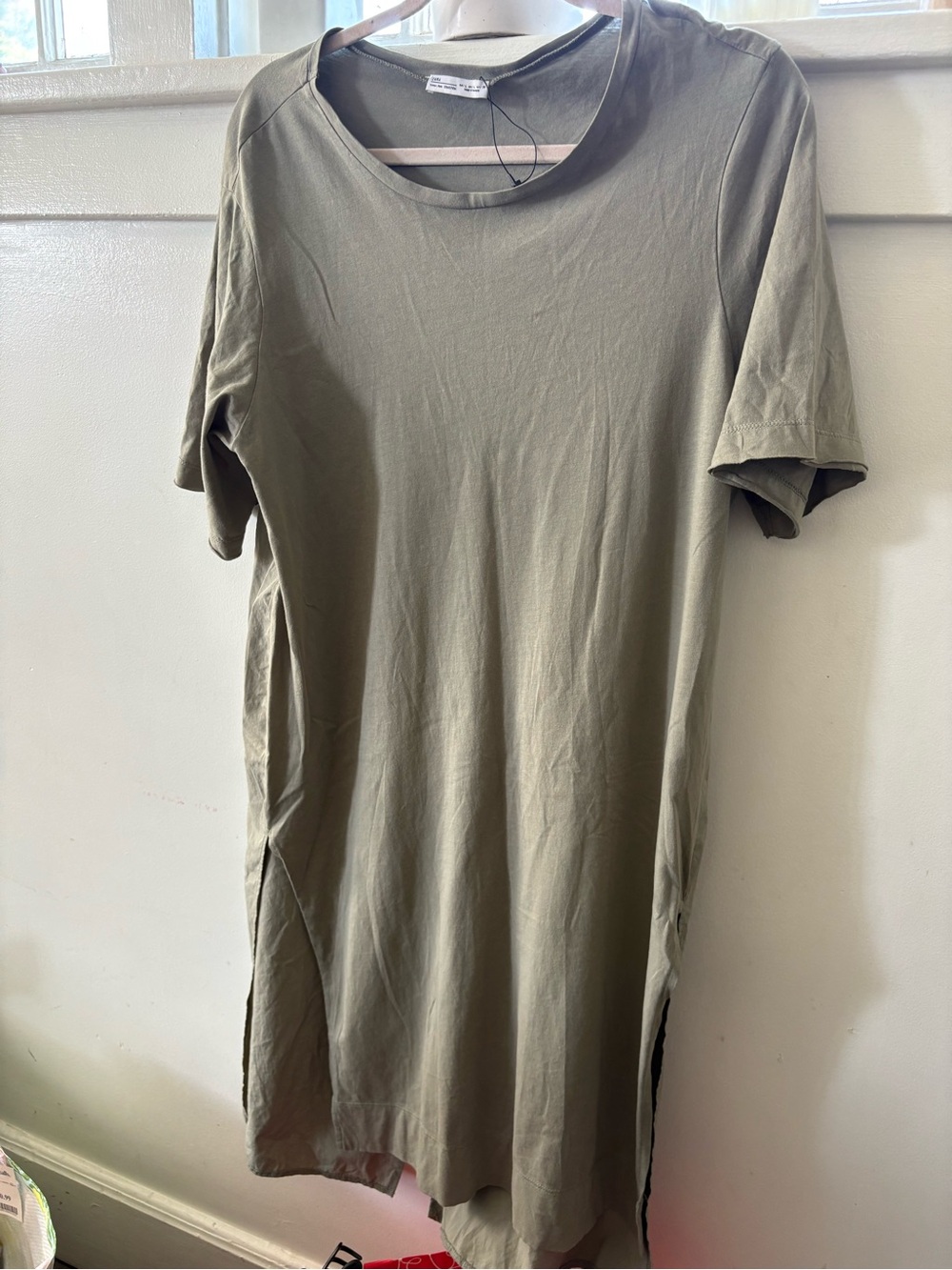 Zara Basic Collection Olive Green Crewneck dress